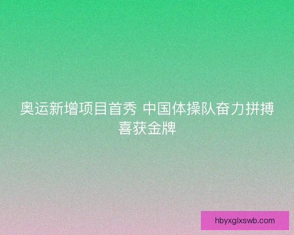 奥运新增项目首秀 中国体操队奋力拼搏喜获金牌 奥运新增项目首秀 中国体操队奋力拼搏喜获金牌