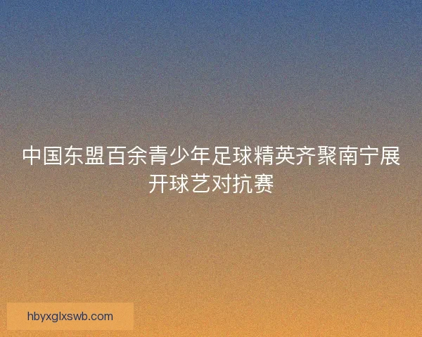 中国东盟百余青少年足球精英齐聚南宁展开球艺对抗赛 中国东盟百余青少年足球精英齐聚南宁展开球艺对抗赛